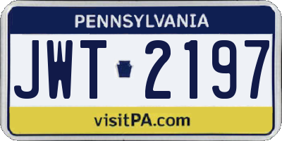 PA license plate JWT2197