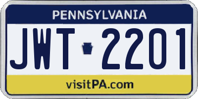 PA license plate JWT2201