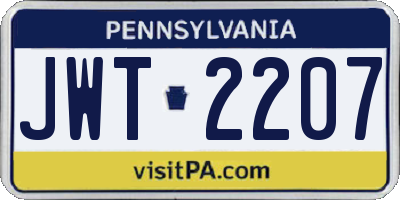 PA license plate JWT2207