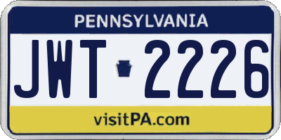 PA license plate JWT2226