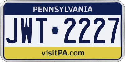 PA license plate JWT2227