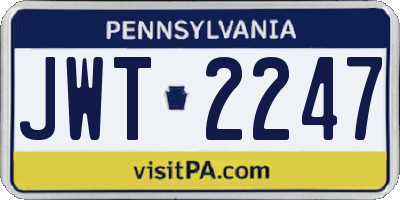 PA license plate JWT2247