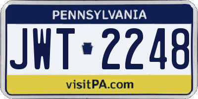 PA license plate JWT2248