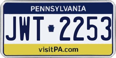 PA license plate JWT2253