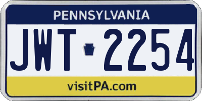 PA license plate JWT2254