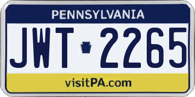 PA license plate JWT2265