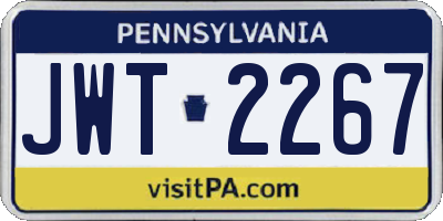PA license plate JWT2267