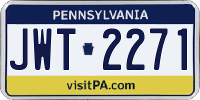 PA license plate JWT2271