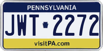 PA license plate JWT2272