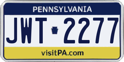 PA license plate JWT2277