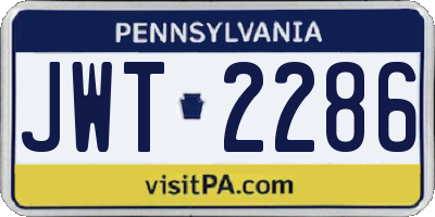 PA license plate JWT2286