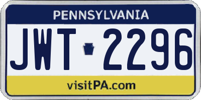 PA license plate JWT2296