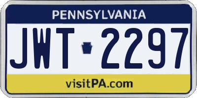 PA license plate JWT2297