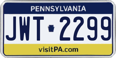PA license plate JWT2299