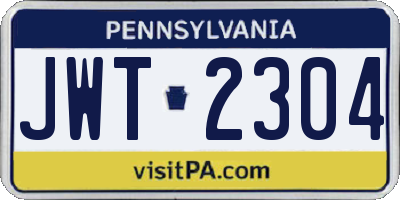 PA license plate JWT2304