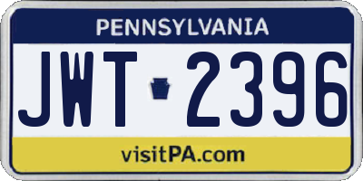 PA license plate JWT2396