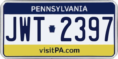 PA license plate JWT2397