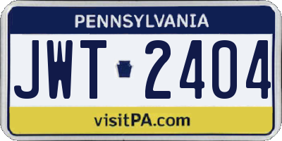 PA license plate JWT2404