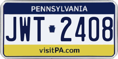PA license plate JWT2408