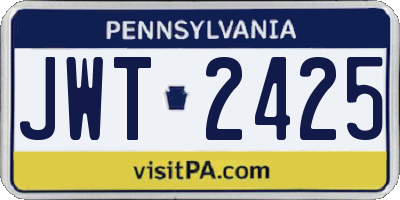 PA license plate JWT2425