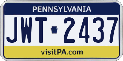 PA license plate JWT2437