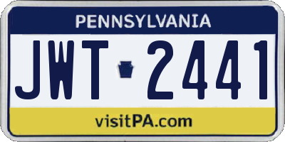 PA license plate JWT2441