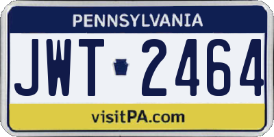PA license plate JWT2464