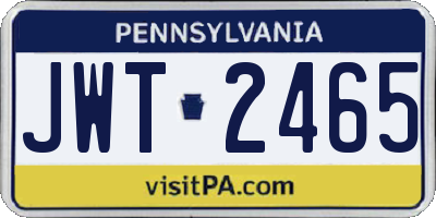 PA license plate JWT2465