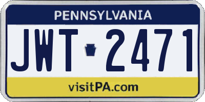 PA license plate JWT2471