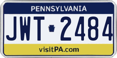 PA license plate JWT2484