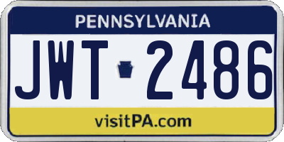 PA license plate JWT2486