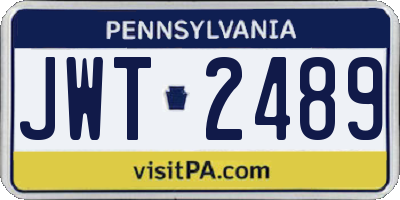 PA license plate JWT2489