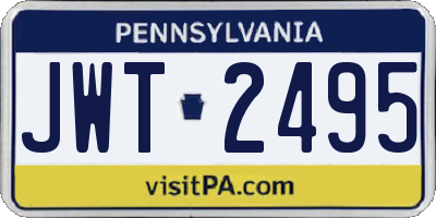 PA license plate JWT2495