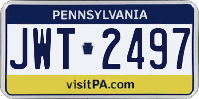 PA license plate JWT2497