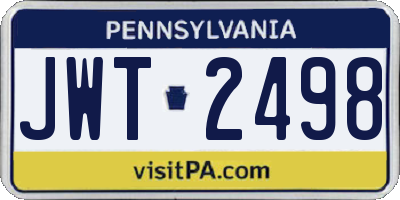 PA license plate JWT2498