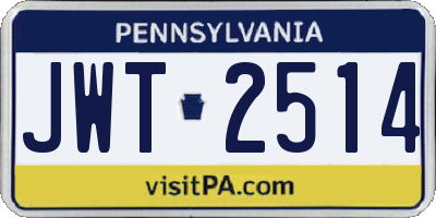 PA license plate JWT2514