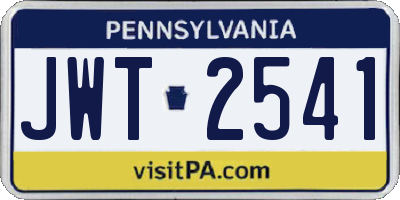 PA license plate JWT2541