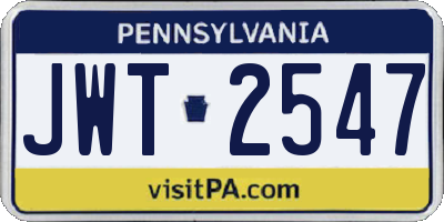 PA license plate JWT2547