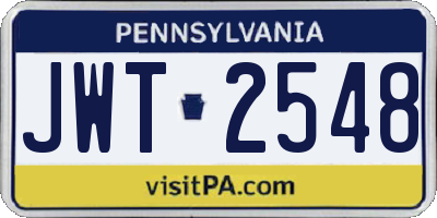 PA license plate JWT2548