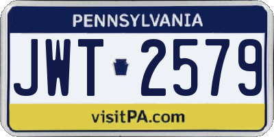 PA license plate JWT2579