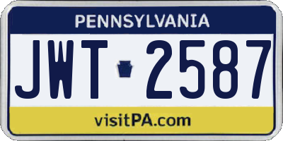 PA license plate JWT2587