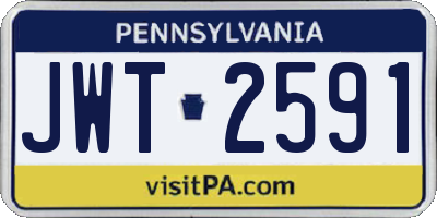 PA license plate JWT2591