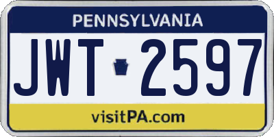 PA license plate JWT2597