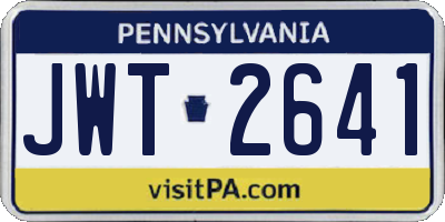 PA license plate JWT2641