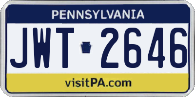 PA license plate JWT2646