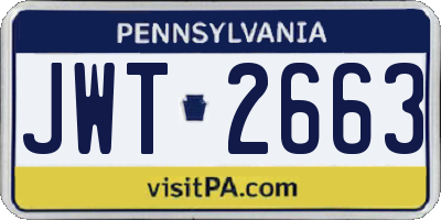 PA license plate JWT2663