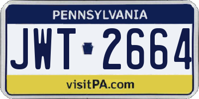 PA license plate JWT2664