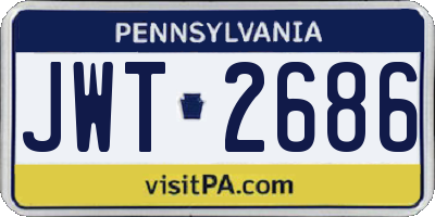 PA license plate JWT2686