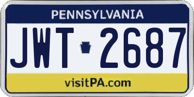 PA license plate JWT2687