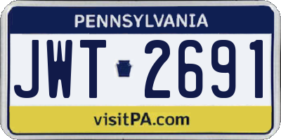 PA license plate JWT2691